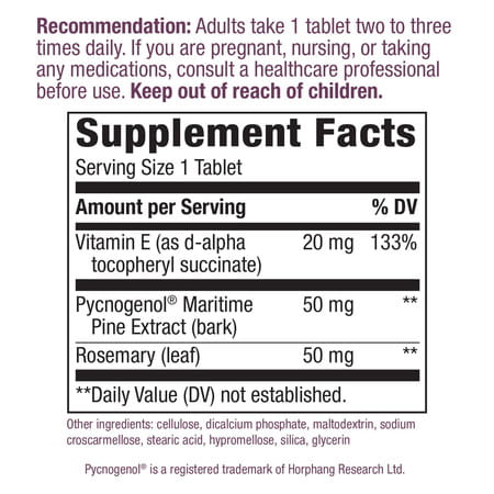 Nature's Way Pycnogenol | Promotes Healthy Circulation* | 30 Vegan Tablets