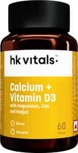 Hk Vitals Calcium + D3 (60 Tabs) | With Magnesium & Zinc | Bone & Joint Health