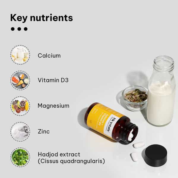 Hk Vitals Calcium + D3 (60 Tabs) | With Magnesium & Zinc | Bone & Joint Health