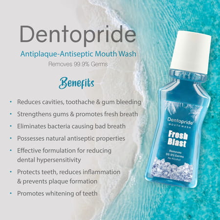 Dentopride Mouth Wash | For Total Oral Hygiene|Long Lasting Freshness (150 Ml- Pack Of 2)