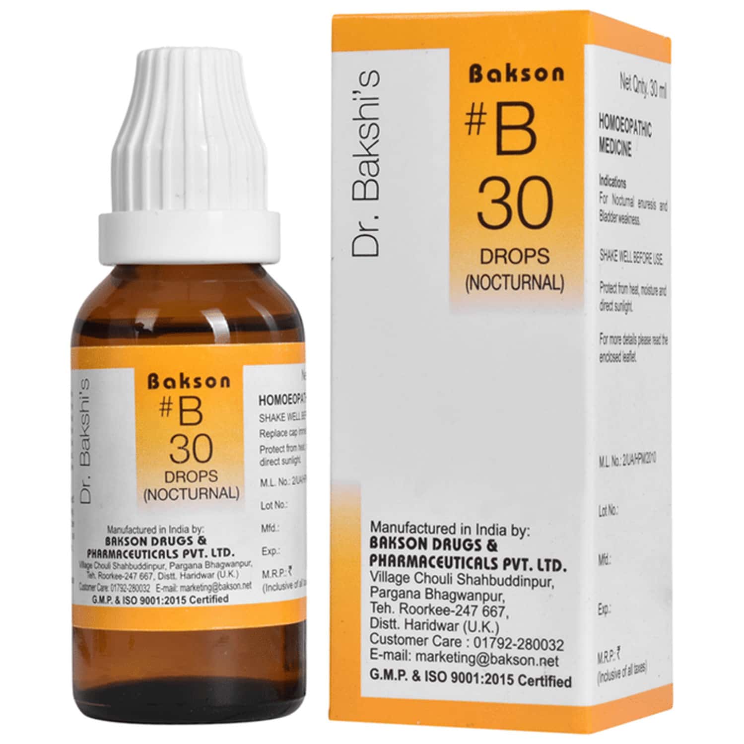 Dr Bakshi's Bakson Homoeopathy B30 Nocturnal Drops 30 Ml