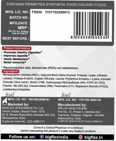 Pharmgrade Healthy Gut Digestive Enzymes Supplements - 60 Tablets