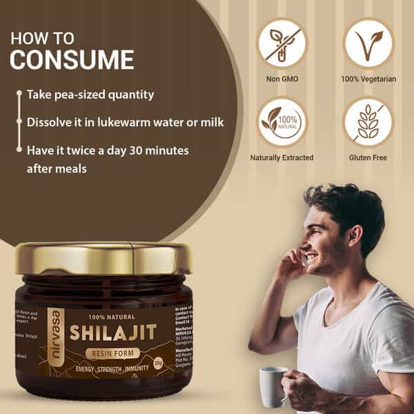 Nirvasa Shilajit Resin | Performance | Vigour And Vitality For Men( 20G)