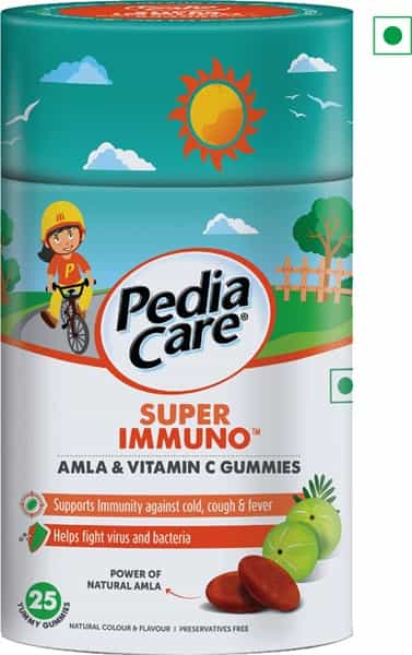Pediacare Super Immuno Amla And Vitamin C Gummies For Kids Above 2 Years 25 Gummies For Immunity