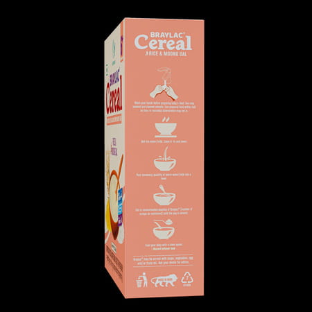 Braylac Cereal Rice & Moongdal | 300 Gm | Bag In Box