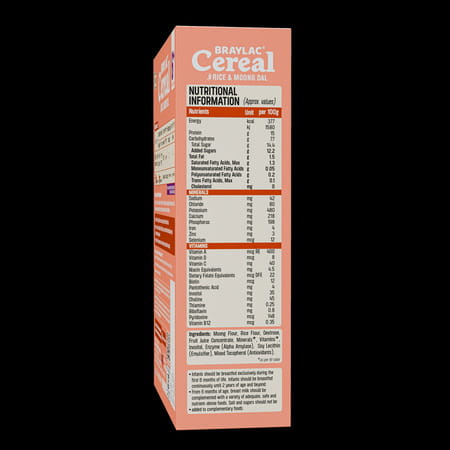 Braylac Cereal Rice & Moongdal | 300 Gm | Bag In Box