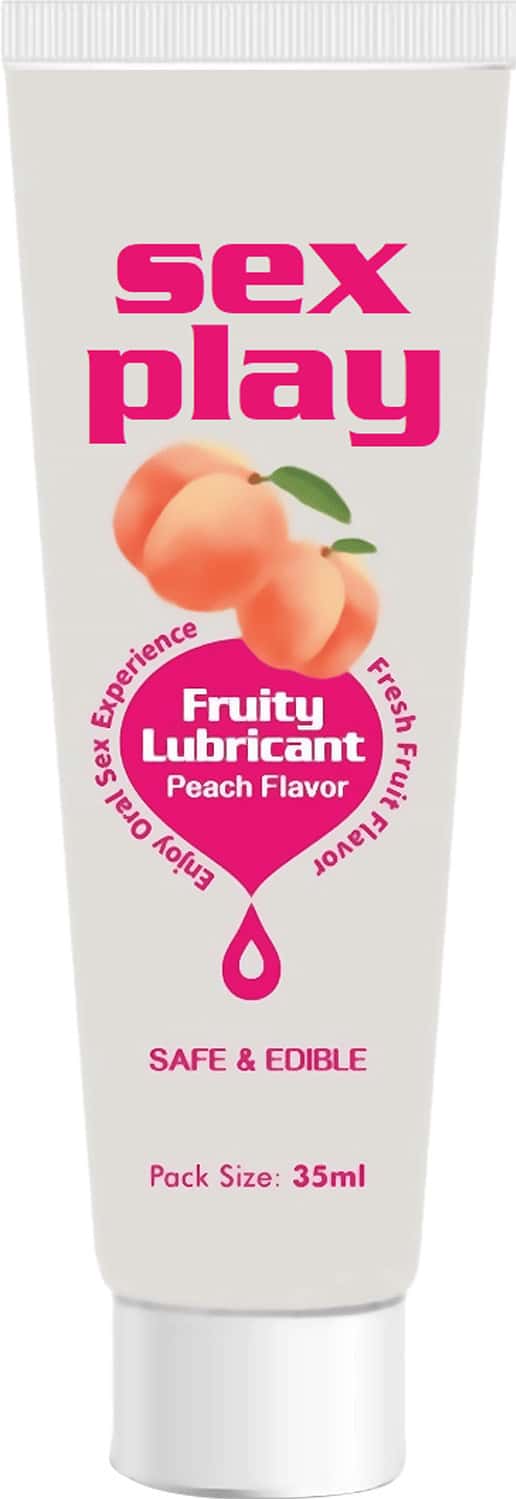 Sex Play Fruity Lubricant - Edible Peach Flavor Lube (for Oral Sex) (35 Ml)