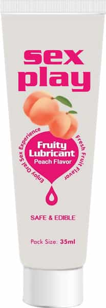 Sex Play Fruity Lubricant - Edible Peach Flavor Lube (For Oral Sex) (35 Ml)