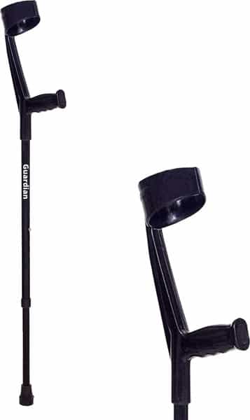 Guardian Elbow Walking Stick For Patients | Adjustable | Steel | Black