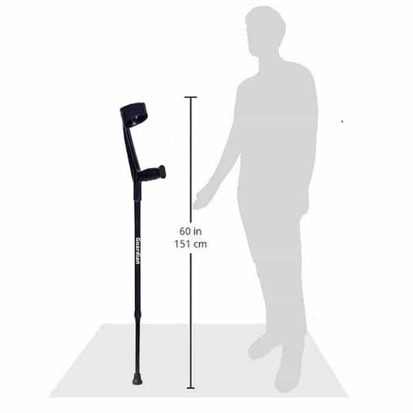 Guardian Elbow Walking Stick For Patients | Adjustable | Steel | Black