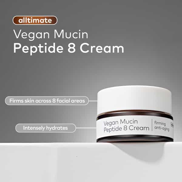 The Face Shop Alltimate Vegan Mucin 8 Peptide Cream Anti Aging Korean Moisturizer | No Snails - 50Ml