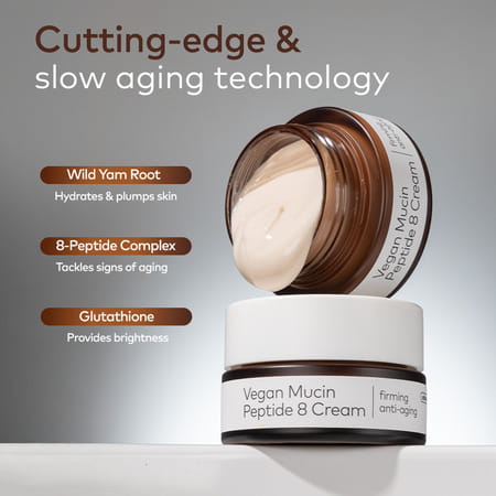 The Face Shop Alltimate Vegan Mucin 8 Peptide Cream Anti Aging Korean Moisturizer | No Snails - 50ml