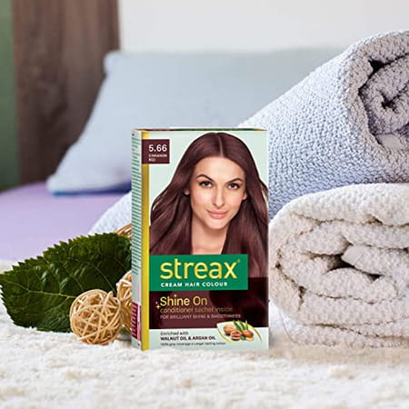 Streax Cream Hair Color For Unisex 60ml - 5.66 Cinnamon Red (Pack Of 8)