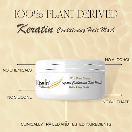 Ktein Natural 100% Plant Derived Keratin Conditioning Hair Mask (200Ml)