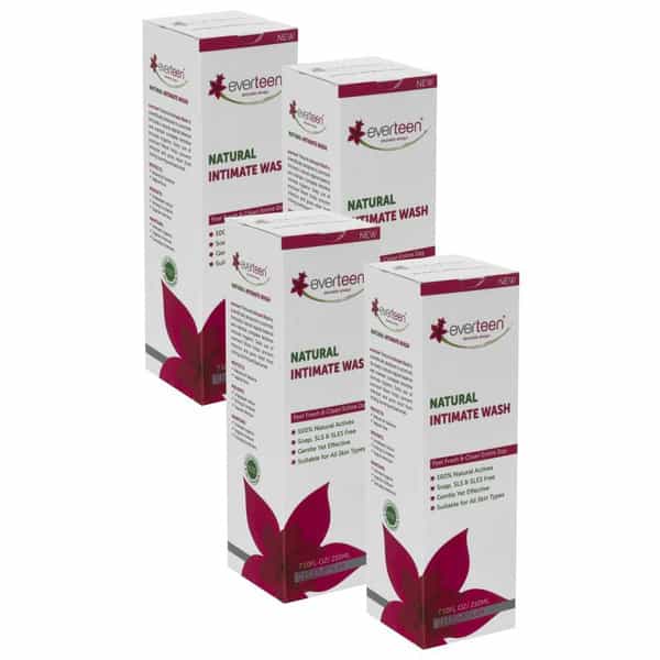 Everteen Natural Intimate Wash For Feminine Hygiene In Women 4 Packs (210Ml Each)