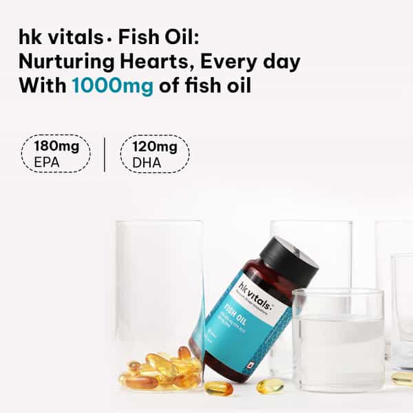 Hk Vitals Fish Oil (30 Capsules) | For Men And Women | 1000Mg Omega 3