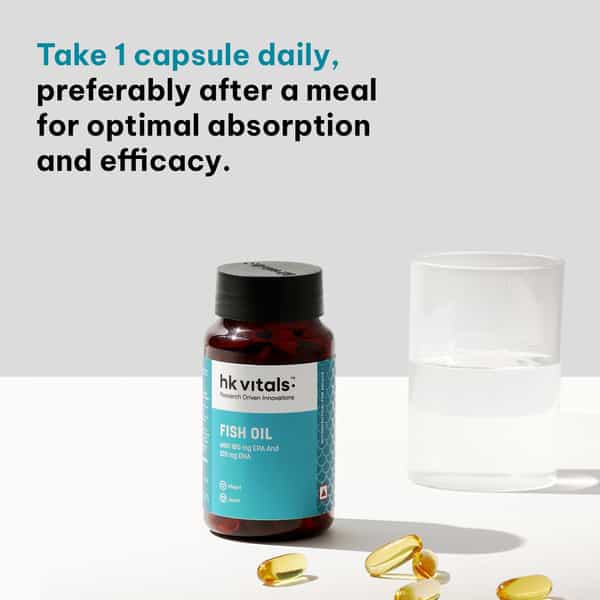 Hk Vitals Fish Oil (30 Capsules) | For Men And Women | 1000Mg Omega 3
