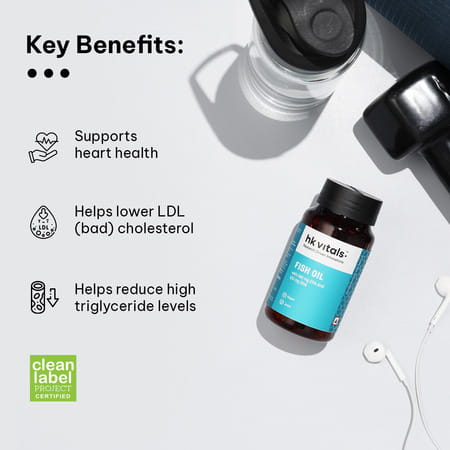 Hk Vitals Fish Oil (30 Capsules) | For Men And Women | 1000mg Omega 3