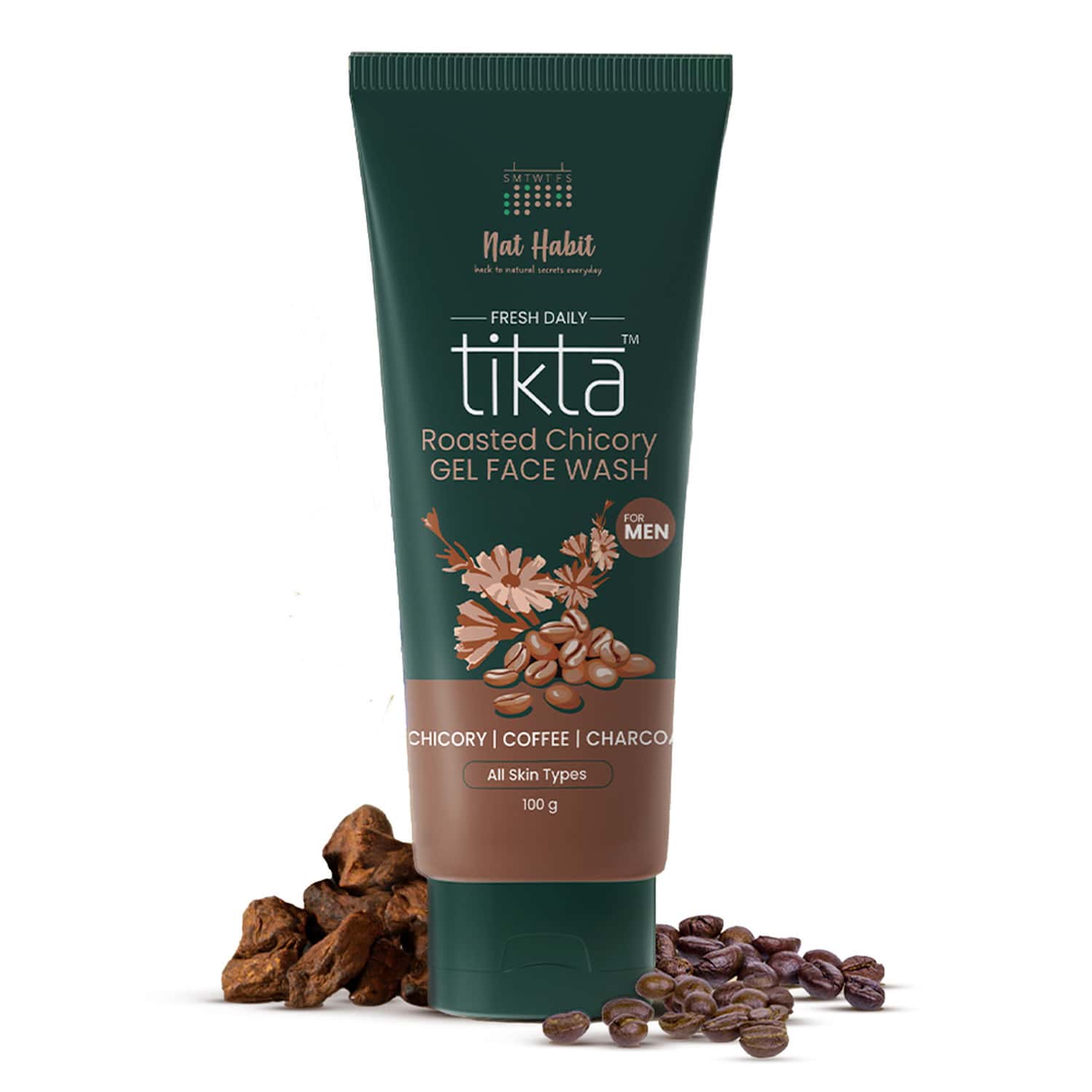 Nat Habit Roasted Chicory Gel Skin Detox Charcoal Face Wash (100g)