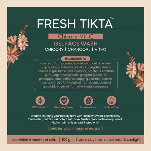 Nat Habit Roasted Chicory Gel Skin Detox Charcoal Face Wash (100G)