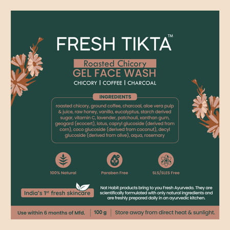 Nat Habit Roasted Chicory Gel Skin Detox Charcoal Face Wash (100g)