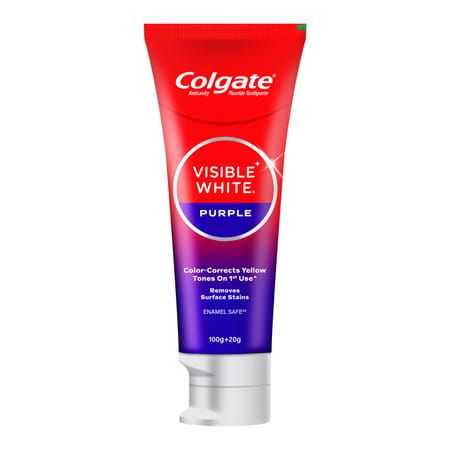 Colgate Visible White Purple Toothpaste (100G + 20G) 120 Gm