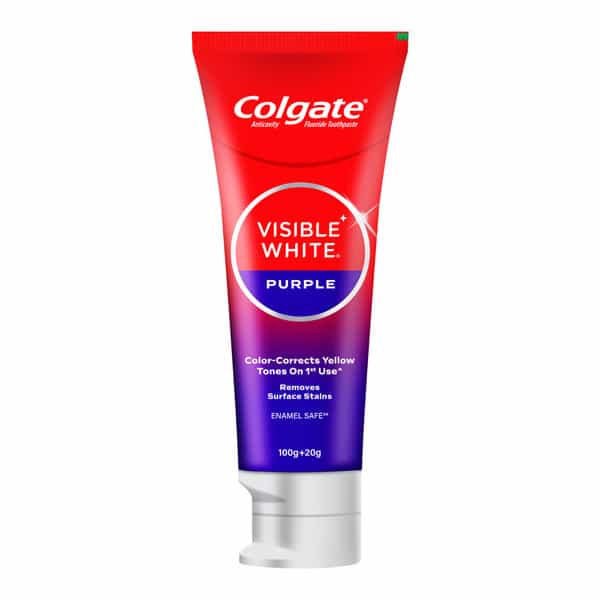 Colgate Visible White Purple Toothpaste (100G + 20G) 120 Gm