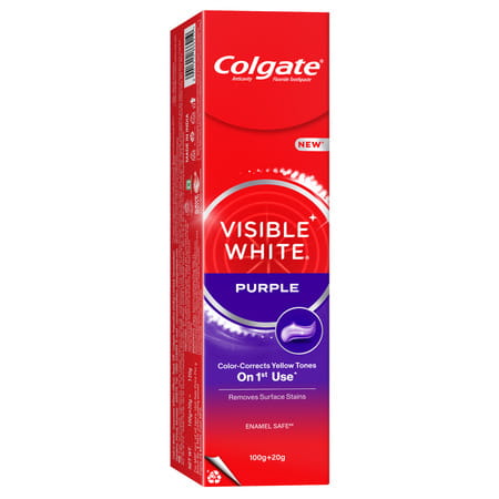 Colgate Visible White Purple Toothpaste (100G + 20G) 120 Gm