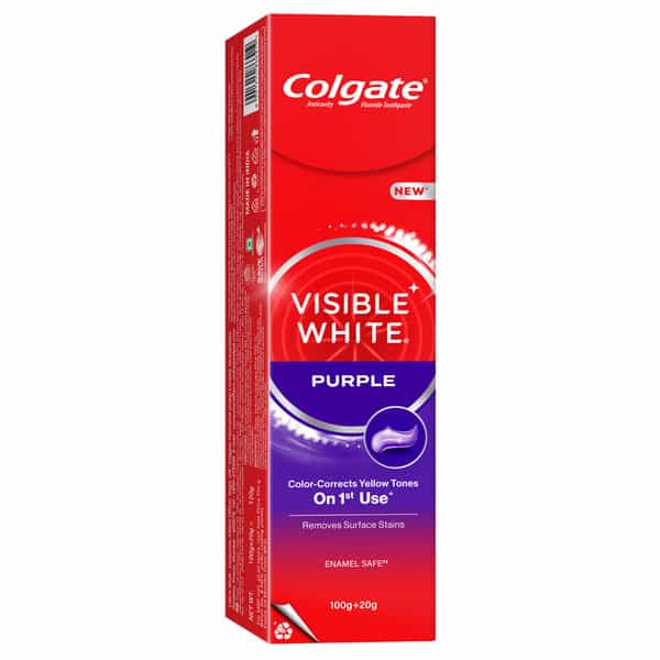 Colgate Visible White Purple Toothpaste (100G + 20G) 120 Gm