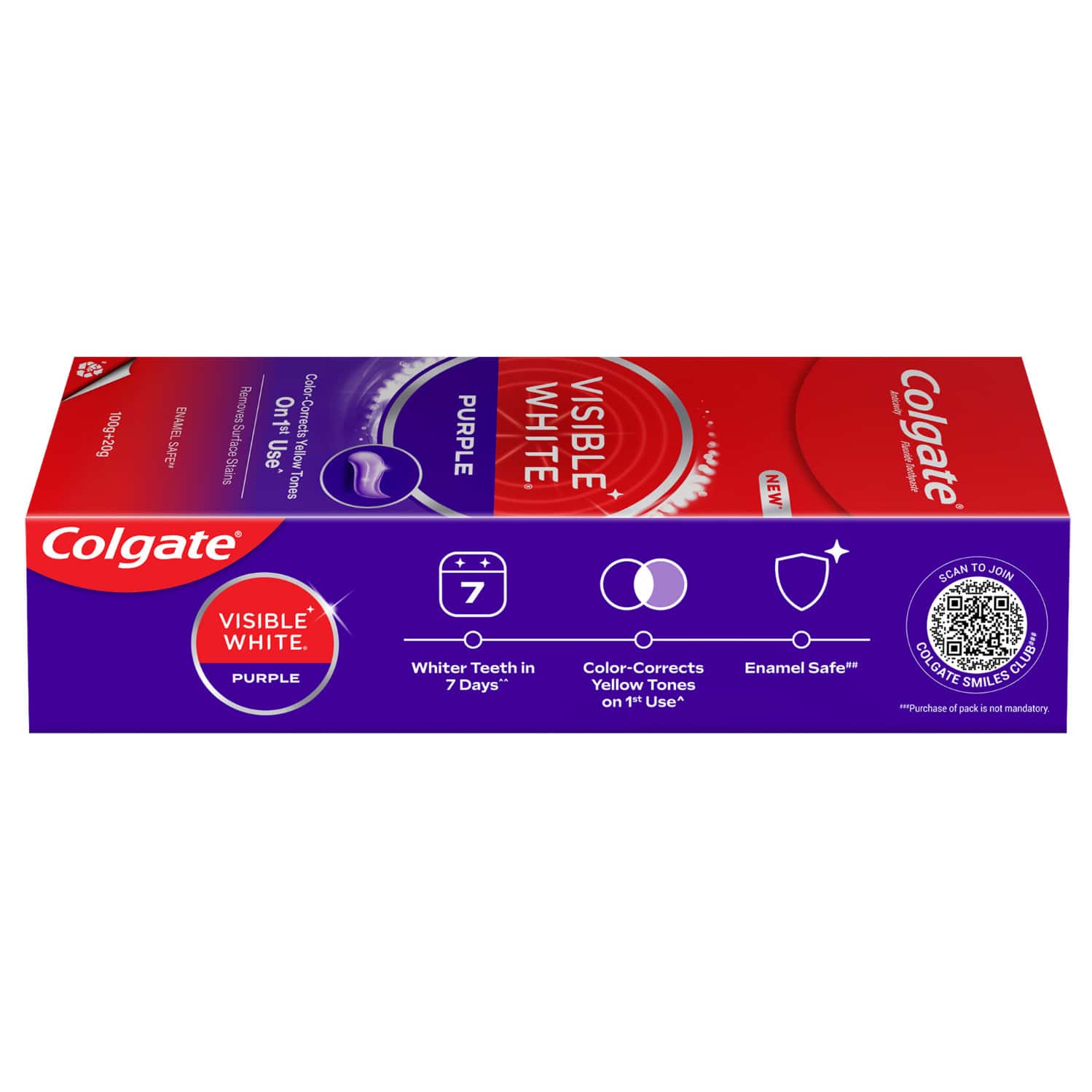 Colgate Visible White Purple Toothpaste ( 100G + 20G)