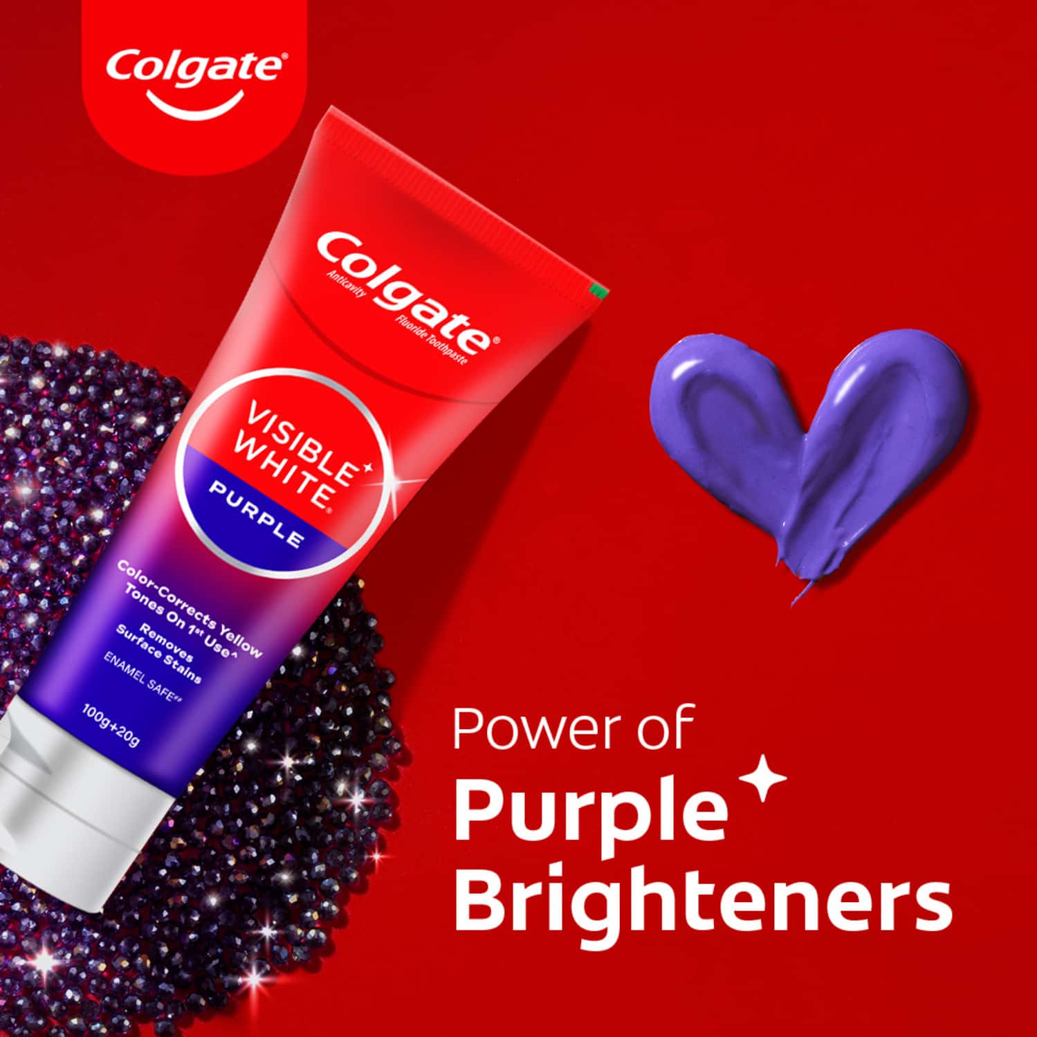 Colgate Visible White Purple Toothpaste ( 100G + 20G)