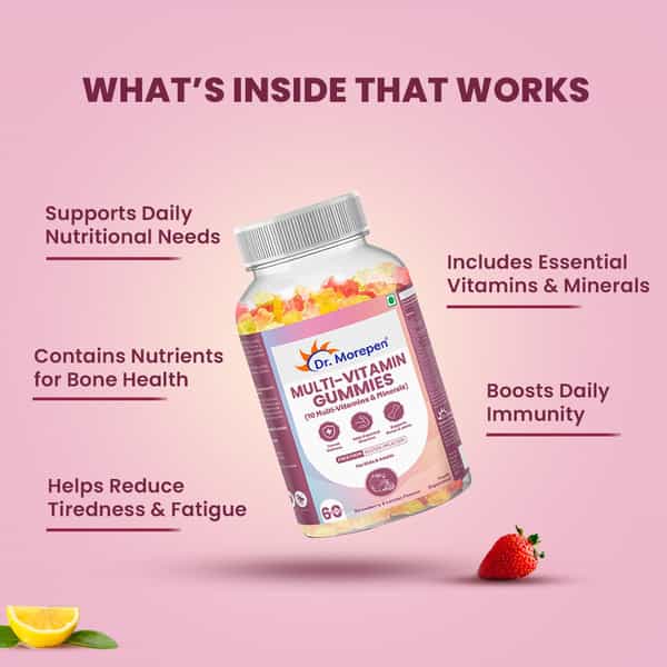 Dr. Morepen Multivitamin Gummies With 10 Multi-Vitamins & Minerals - 60 Gummies