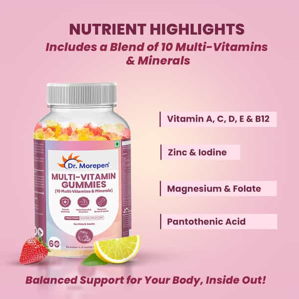 Dr. Morepen Multivitamin Gummies With 10 Multi-Vitamins & Minerals - 60 Gummies