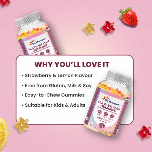 Dr. Morepen Multivitamin Gummies With 10 Multi-Vitamins & Minerals - 60 Gummies
