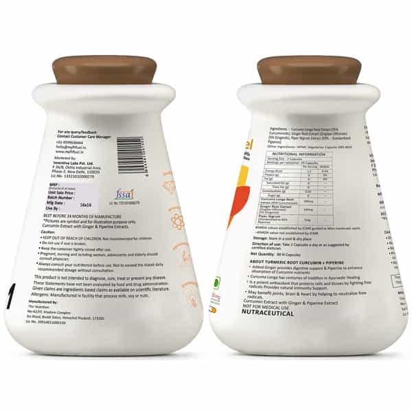 Myfitfuel Curcumin+ (95% Curcuminoids With Ginger Root Extract & Piperine 95% | 600Mg | 90 Capsules)