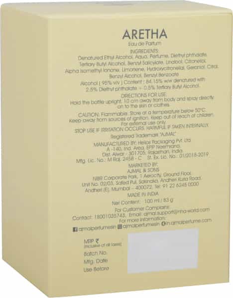 Ajmal Aretha Edp For Women 100Ml & Wild Waters Edt For Men & Women 250Ml Combo Pack 2 (Total 350Ml)