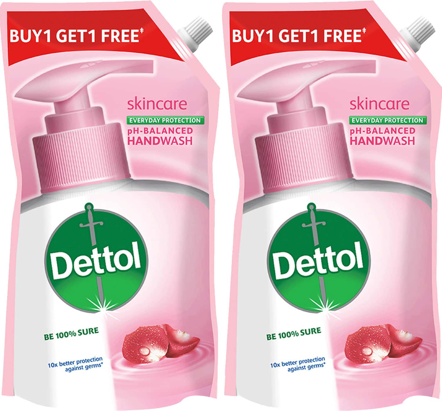 Dettol Liquid Handwash Refill (Buy 1 Get 1 Free-675ml Each)-10x Better Germ Protection