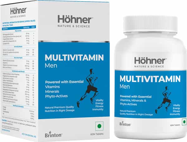 Hohner Multivitamin Men With Essentials Vitamins Minerals & Phyto-Actives Once A Day -60 Tablets