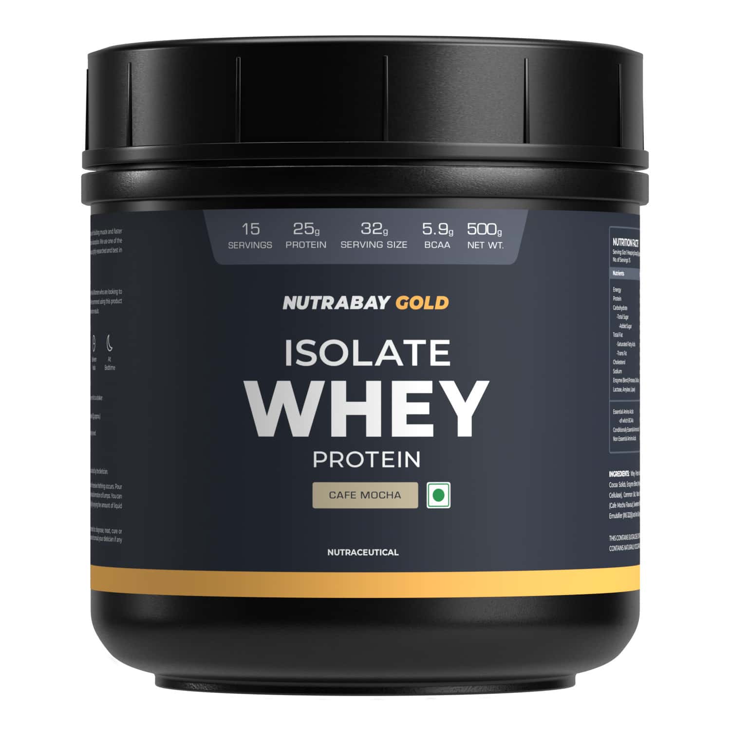 Nutrabay Gold 100% Whey Protein Isolate Cafe Mocha - 500g