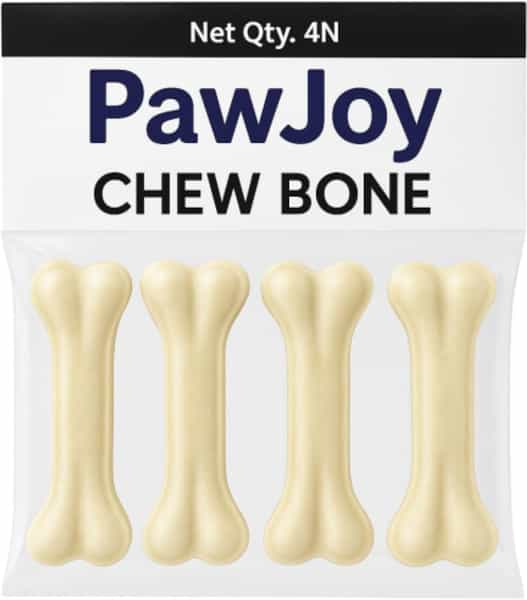 Paw Joy Rawhide Dog Chew Bone 6 Inches | Chicken Flavour | Dog Treats | 1 Kg