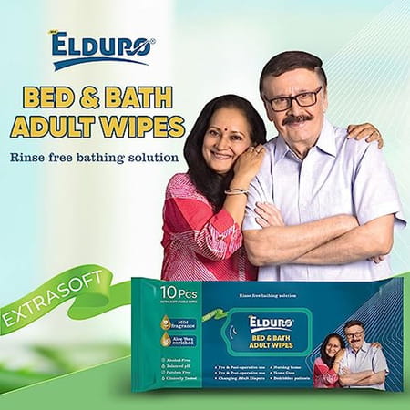 Elduro Wipes | Wet Tissues Wipes For Adults Bed And Bath Unisex Adult - Pack Of 6 (60 Counts)