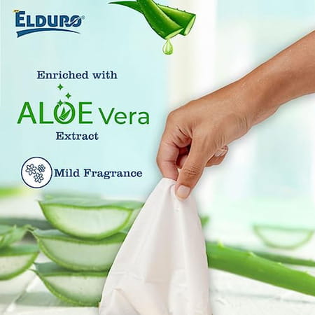 Elduro Wipes | Wet Tissues Wipes For Adults Bed And Bath Unisex Adult - Pack Of 6 (60 Counts)