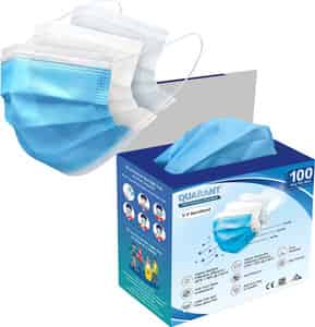 Quarant 3 Ply Protective Surgical Face Mask With Adjustable Nose Pin Uv Sterilized - Pack Of 100