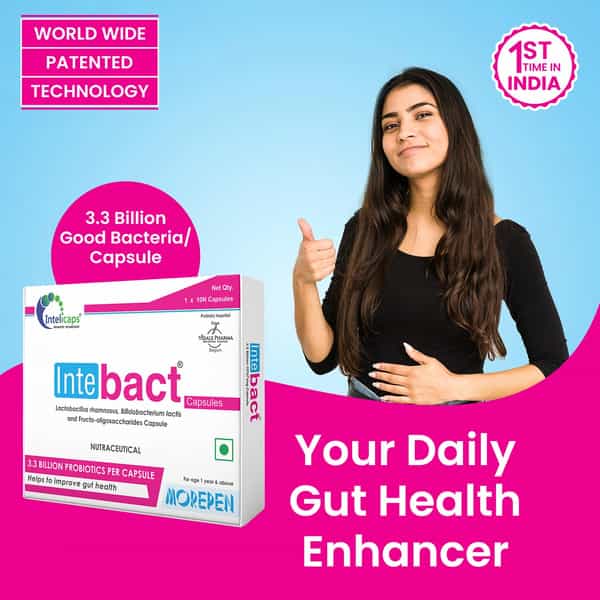 Dr. Morepen Intebact | Improve Gut Health | Capsules | 10 No's | Pack Of 2