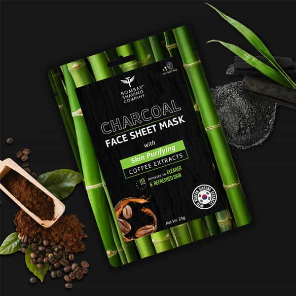 Bombay Shaving Company Charcoal Face Sheet Mask For Easy At-Home Skin Restoration - 25 Gm