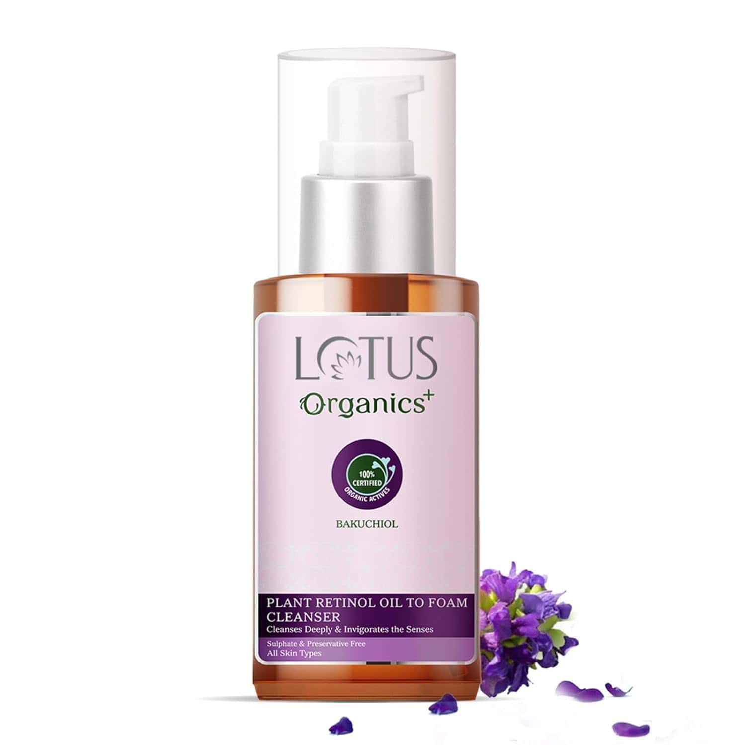 Lotus Organics+ Bakuchiol Plant Retinol Oil To Foam Cleanser 100ml