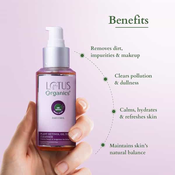 Lotus Organics+ Bakuchiol Plant Retinol Oil To Foam Cleanser 100Ml