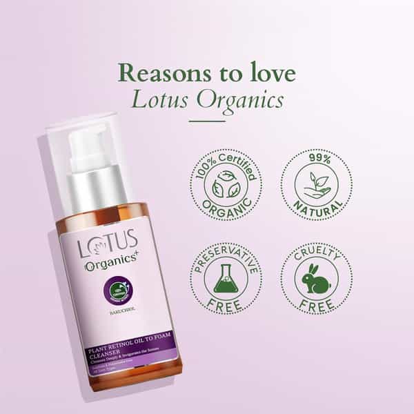 Lotus Organics+ Bakuchiol Plant Retinol Oil To Foam Cleanser 100Ml