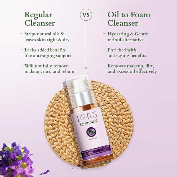 Lotus Organics+ Bakuchiol Plant Retinol Oil To Foam Cleanser 100Ml