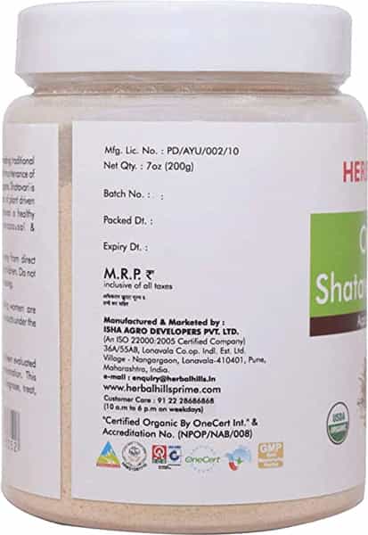 Herbal Hills Shatavari Powder - 200 G Pack Of 4